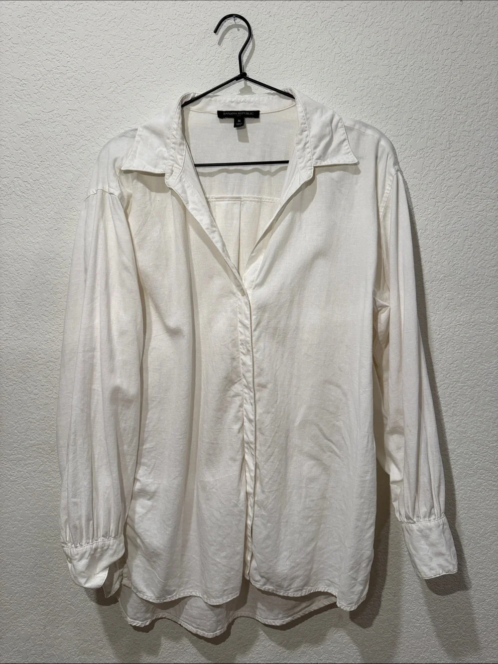 Banana Republic Oversized Cream Button-Down Shirt